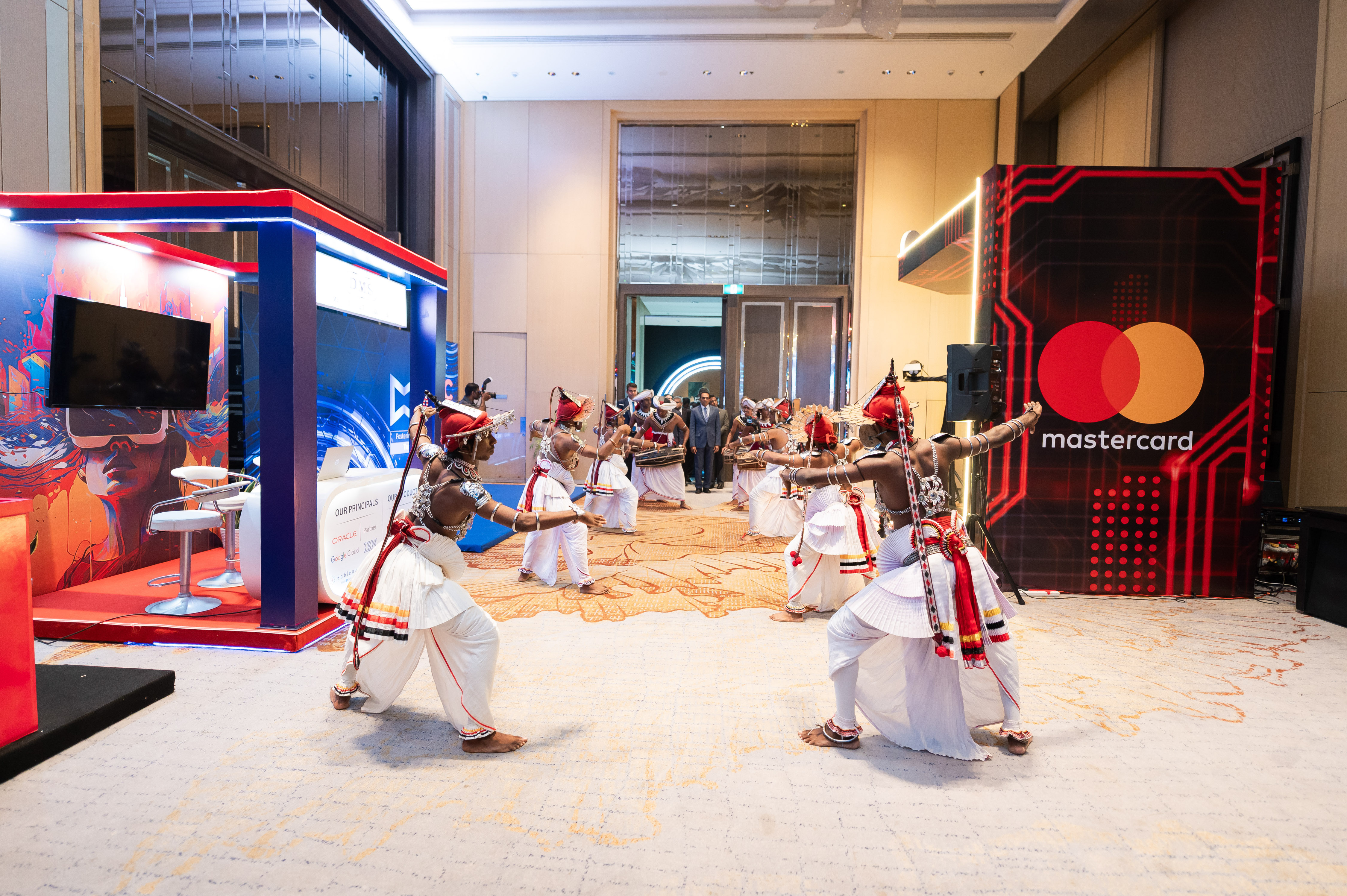 Cultural welcome performance beside the exhibition stands